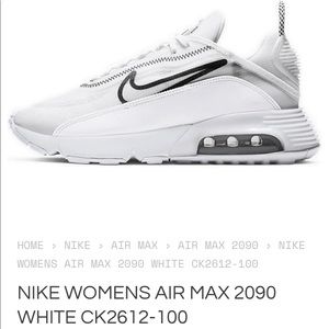 - Air Max 2090 - all white with black swoosh.